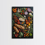 Retro Food Wall Art Canvas Print, Kitchen Decor, Kitchen Painting, Dining Room Painting, Modern Farmhouse Wall Art
