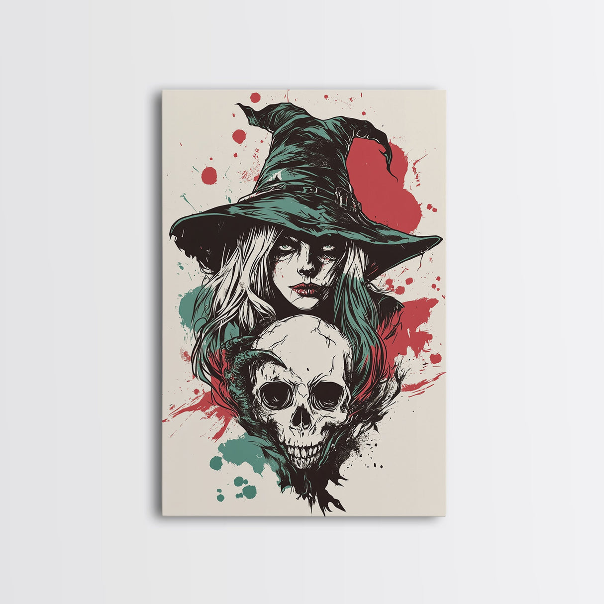 Portrait of A Witch, Framed Canvas Print, Halloween Decor, Witchcraft, Goth Art, Dark Academia Wall Art, Halloween Poster Art