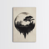 Haunted Snowglobe Framed Canvas Print, Cemetery in a Sphere, Spooky Home Decor, Halloween Painting, Halloween Decor