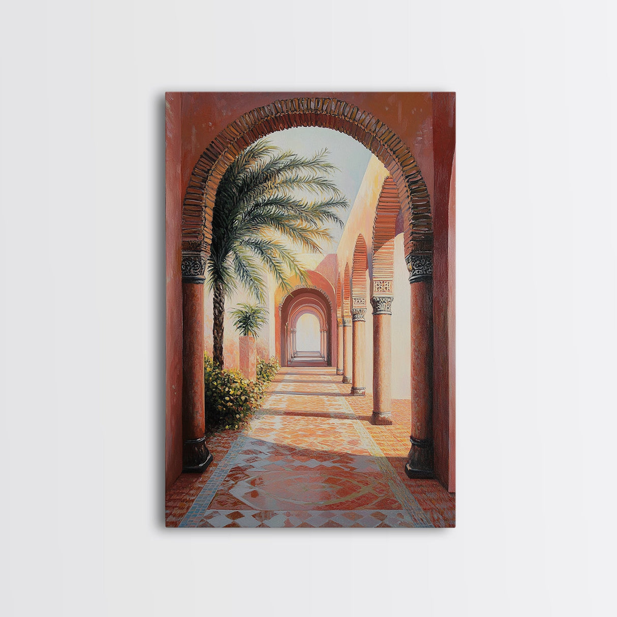 Middleastern Wall Art Framed Canvas Print, Moroccan Wall Art Framed Art, Moroccan Painting