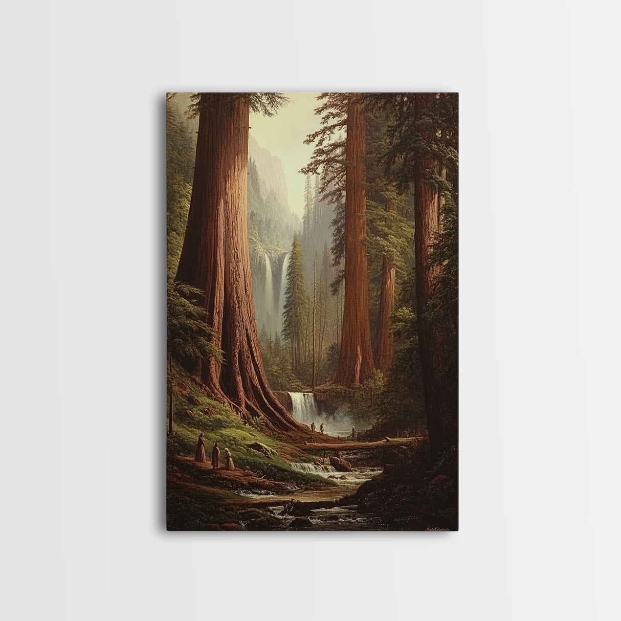Fantasy Forest Painting Print, Majestic Redwood Trees of Ancient California Fantasy Art, California home Decor, Redwood Trees Painting