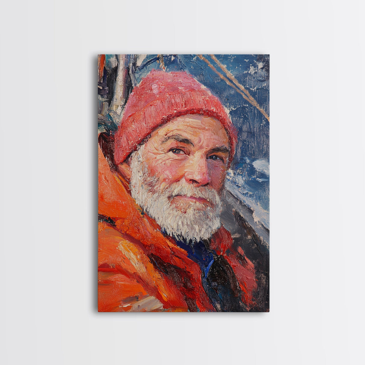 Fisherman Painting Canvas Print, Fisher Decor, Fisherman Wall Art, Oil Painting Of a Fisherman Canvas Print, Alaskan Wall Art