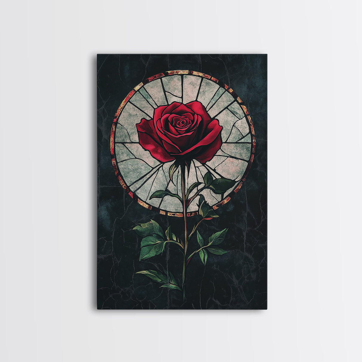 Rose Painting Print, Wood Framed Canvas Print, Beautiful Rose Painting Abstract Wall Art, Minimalist Floral Decor, Flowers Print, Floral Wall Art