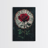 Rose Painting Print, Wood Framed Canvas Print, Beautiful Rose Painting Abstract Wall Art, Minimalist Floral Decor, Flowers Print, Floral Wall Art