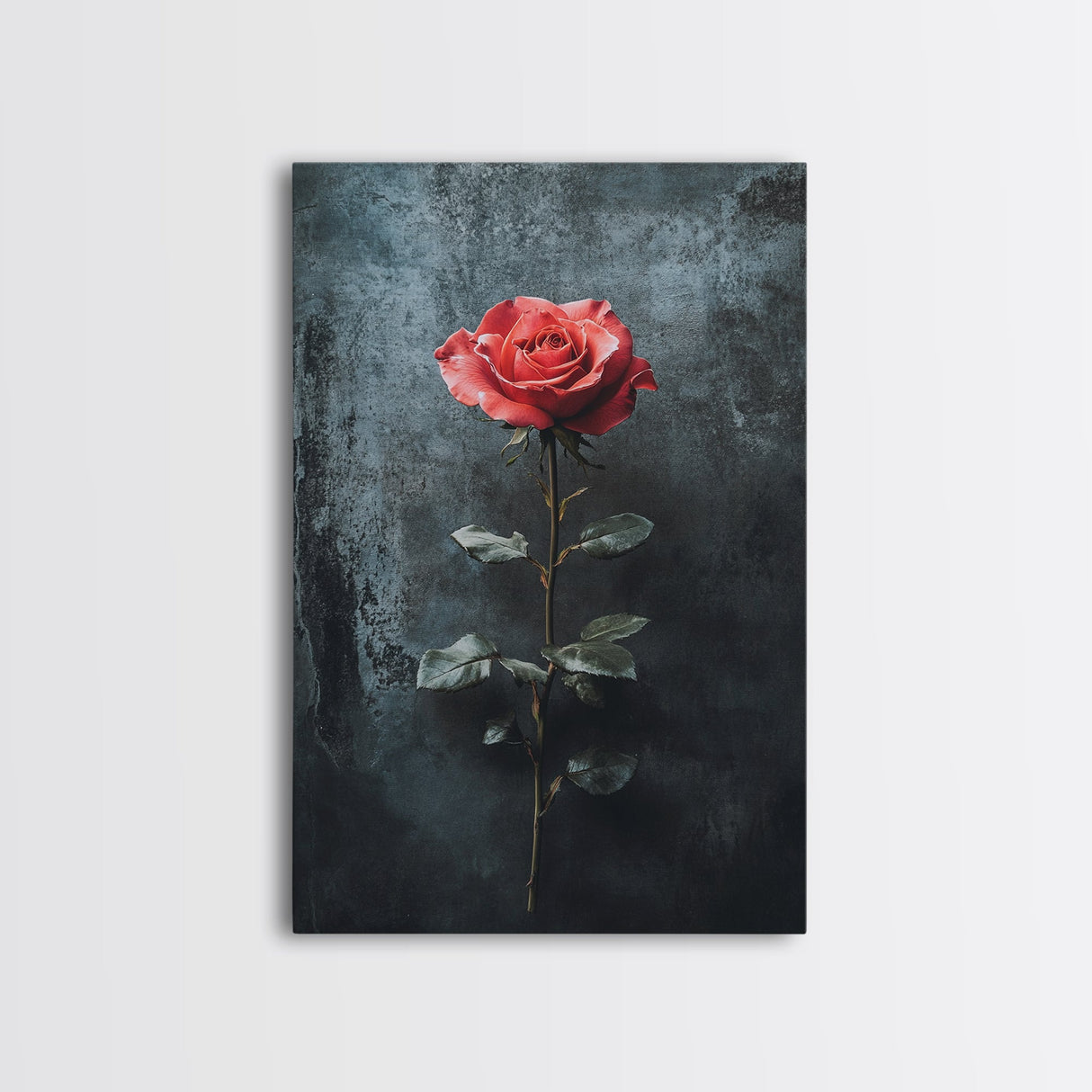 Red Rose Canvas Print, Art Print Roses Framed Canvas Print, Antique Flowers Print, Oil Painting Vintage Flowers, Ready To Hang, Flowers Wall Art
