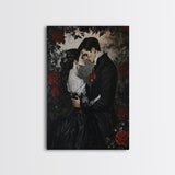 Dark Romance Painting Print, Victorian Gothic Wall Art, Halloween Decor, Gift Idea For Goth Couples, Goth Decor, Goth Wall Art, Dark Academia