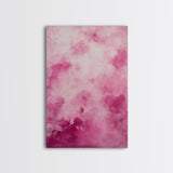 Wall Art Print Preppy Decor, Framed Canvas Print, Abstract Pink Clouds Painting, Girl's Dorm Room Wall Decor, Apartment Decor Gift Idea