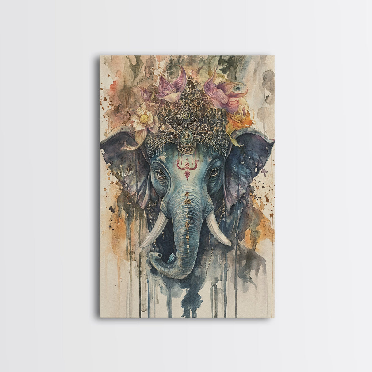 Ganesh Wall Art, Ganesha Painting Print, Framed Canvas Print, Painting of Ganesha, Ganesh Art, Hindu Art, Hinduism Home Decor