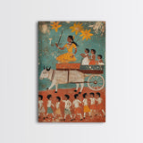 19th Century Folk Art Canvas Print, Rustic Home Decor, Chicano Wall Art, Rustic Farmhouse Painting, Minimalist Decor