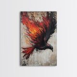 Graffiti Phoenix Canvas Print, Phoenix Painting, Grunge Punk Art, Office Decor, Man Cave Wall Art, Office Decor For Men, Gift For Him