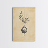 Christmas Tree Ornament Painting Print, Boho Christmas Wall Art, Framed Canvas