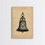 Christmas Bell Painting Print - Wood Framed Wall Art - Christmas Decor - Boho Christmas - Minimalist Christmas