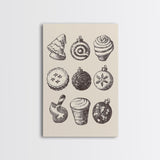 Rustic Boho Christmas Cookies Canvas Print - Framed Canvas - Minimalist Christmas Art - Boho Christmas Art - Rustic Christmas Art