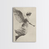 Christmas Angel Canvas Print - Framed Canvas - Minimalist Christmas Art - Boho Christmas Art - Rustic Christmas Art