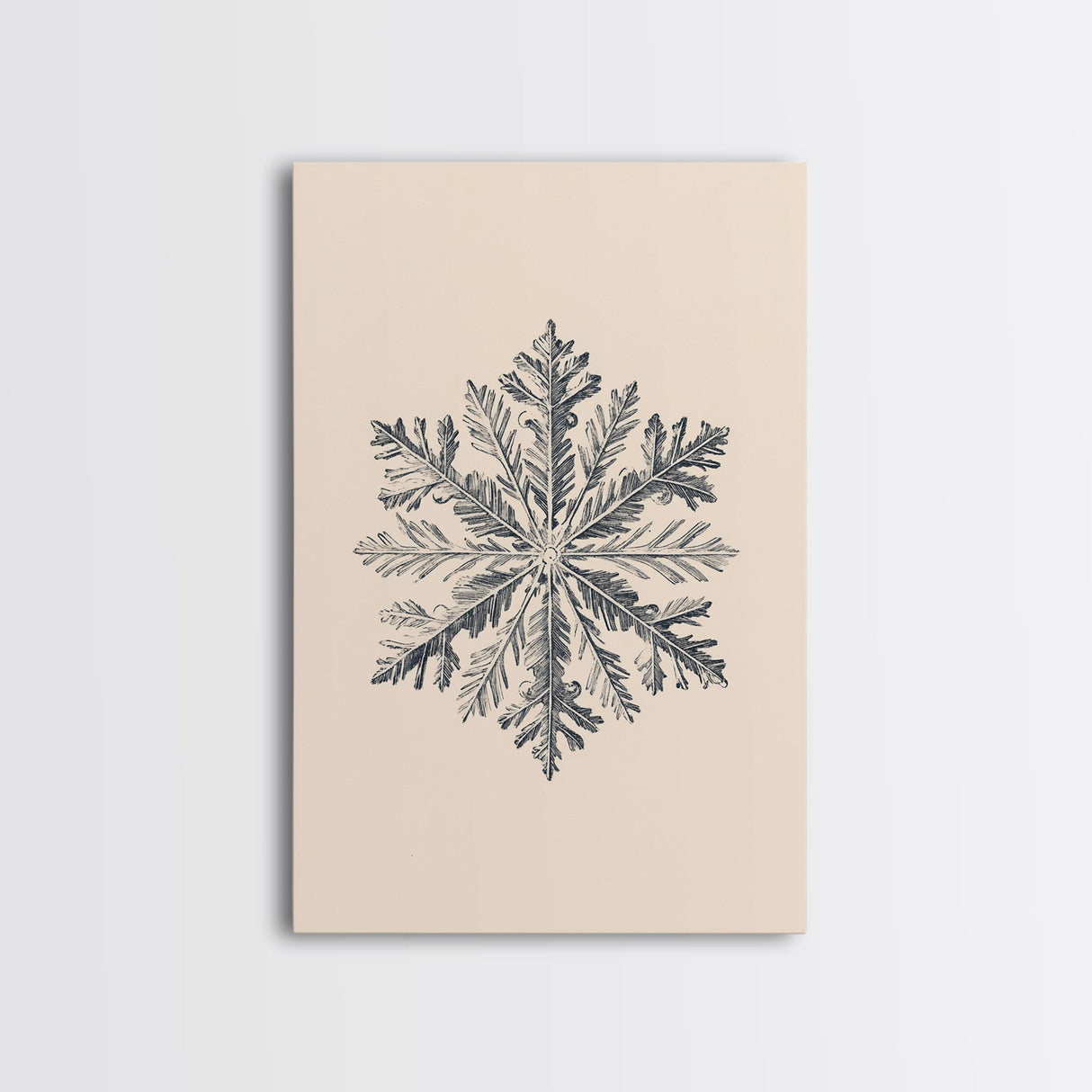 Snowflake Canvas Print - Framed Canvas - Minimalist Christmas Art - Boho Christmas Art - Rustic Christmas Art - Winter Decor - Winter Art