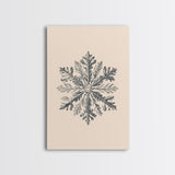 Snowflake Canvas Print - Framed Canvas - Minimalist Christmas Art - Boho Christmas Art - Rustic Christmas Art - Winter Decor - Winter Art