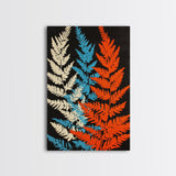 Fern Leaves Abstract Art Print, Retro MCM Style Home Decor, Mid Cenury Modern Abstract Wall Art, Fern Leaves Painting