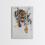 Animal Prints - Tiger Roar - Framed Canvas Print - Tiger Art - Tiger Decor -Gift For Him - Tiger Painting