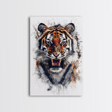 Tiger Canvas Print - Animal Canvas Art - Animal Canvas Art - Man Cave Art - Tiger Portrait - Tiger Painting - Man Cave Decoration - Gift For Him