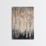 Framed Canvas Print Wall Art Print White Birch Tree Forest Landscape Art Print Minimalist Nature Wall Art Living Room Decor Birch Painting