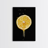 Lemons Oil Painting Print, Vintage Still Life of a Lemon, Antique Fruit Art Print, Still Life Wall Art, Lemon Painting, Framed Canvas Print
