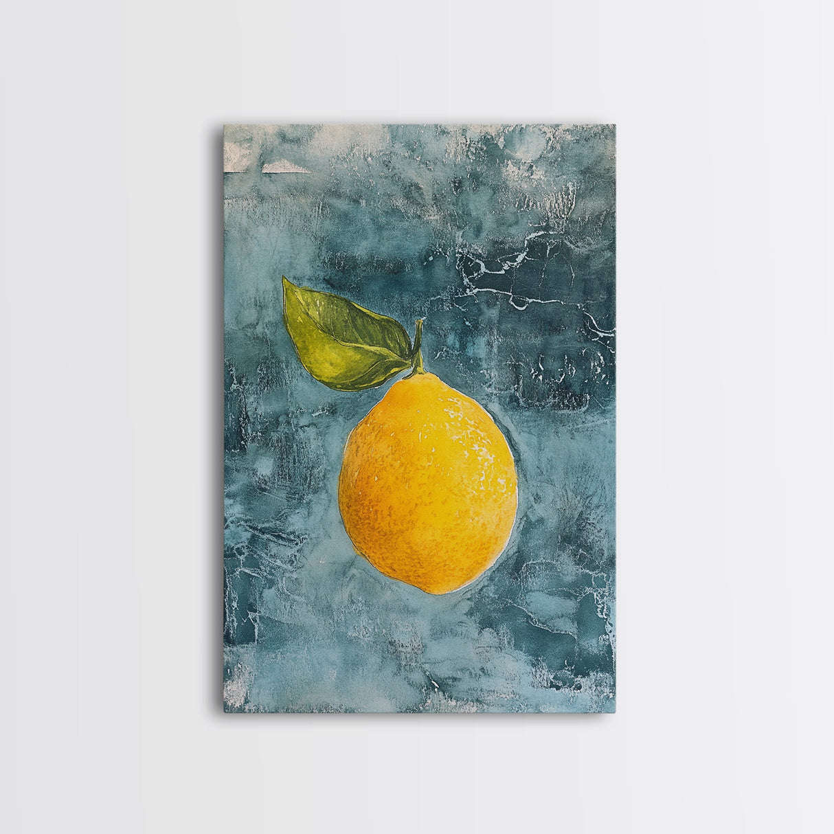 Vintage Lemon Still Life Painting Canvas Print, Framed Art Print Gallery Wall, Lemon Painting, Kitchen Art, Kitchen Food Wall Art