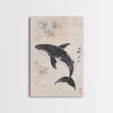 Humpback Whale Canvas Print, Framed Art, Ready To Hang Wall Art, Nautical Wall Art, Ocean Art, Wabi Sabi Art