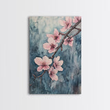 Home Decor Cherry Blossoms Wall Art, Cherry Blossom Art, Large Gallery Wrapped Canvas, Ready To Hang Aesthetic Decor, Cherry Blossom Art