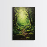 Forest At Dusk Painting Print, Spooky Art, Fantasy Art, Nature Landscape Painting Canvas Print, Landscape Decor, large wall art