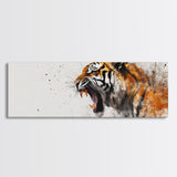 Panoramic Tiger Roar, Statement Piece Wall Art, Framed Canvas Print, Tiger Art, Tiger Painting, Tiger Print, Gift Idea for Him, Man cave art