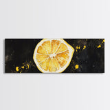 Panoramic Lemon painting Print, Food Kitchen Wall Art, Dining Room Decor, Horizontal Wall Art, Lemon Art, Lemon Home Decor, Kitchen Painting