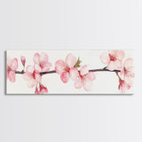 Panoramic Cherry Blossoms Painting Print - Oil Painting Canvas Print of Cherry Blossoms - Elegant Japanese Cherry Blossoms Painting