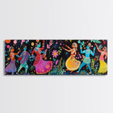 Kerala Style Art Canvas Print, Kerala Mural Painting Print, Panoramic Horizonal Wide Wall Art, Kerala Painting Mural