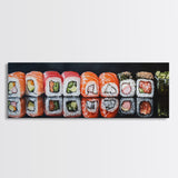 Panoramic Extra Wide Kitchen Wall Art, Sushi Painting Tuna Roll Painting, Modern Art for Kitchen, Kitchen Painting, Dining Room Decor