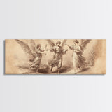 Guardian Angel Painting Print, Angelic Wall Art, Angel Painting, Guardian Angels Print, Original Panoramic Angel Painting, Angel Sketch