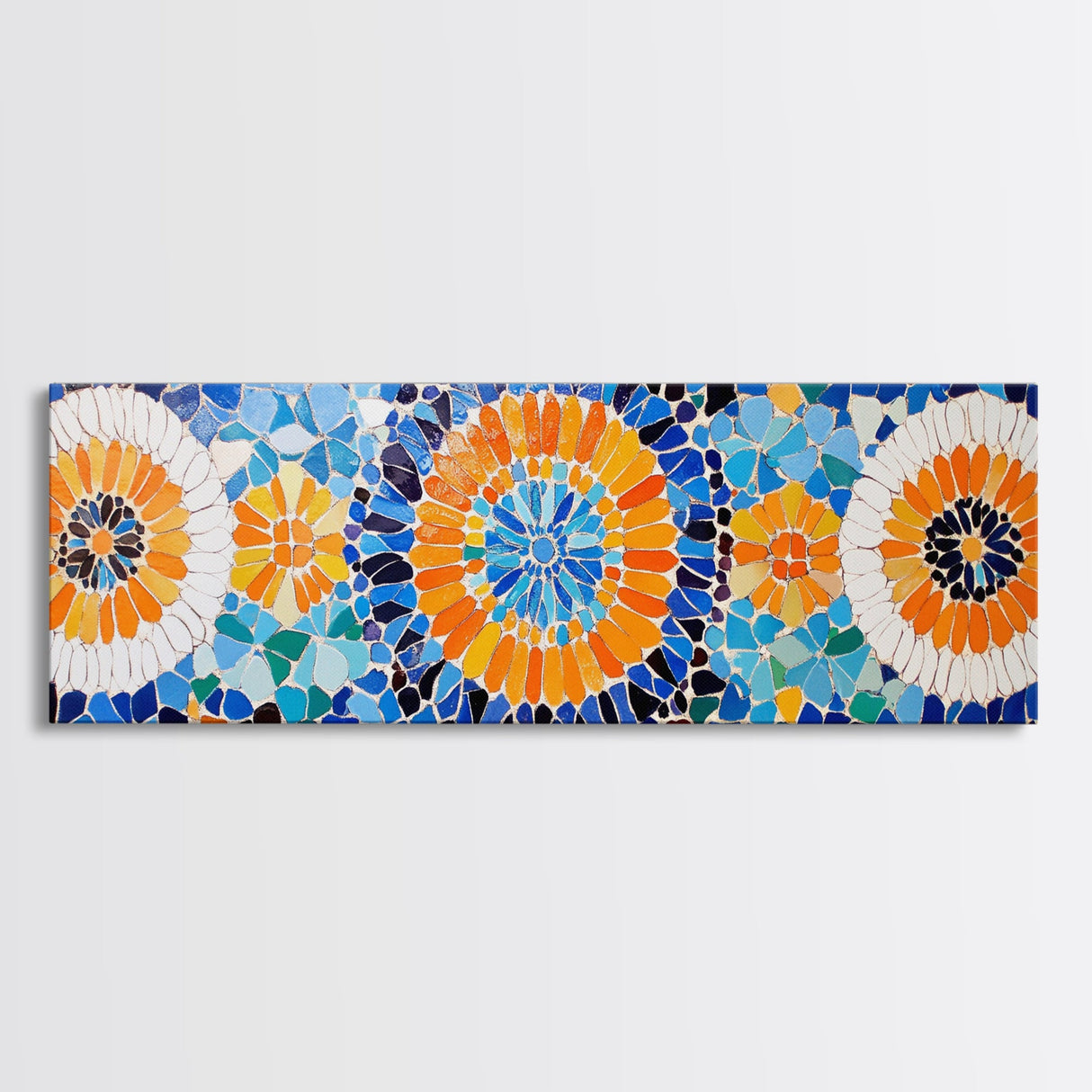 Mosaic Style Abstract Art Print, Sunflowers Mosaic Print, Floral Decor, Flower Abstract Art, Mosaic Wall Art Print, Sunflower Painting