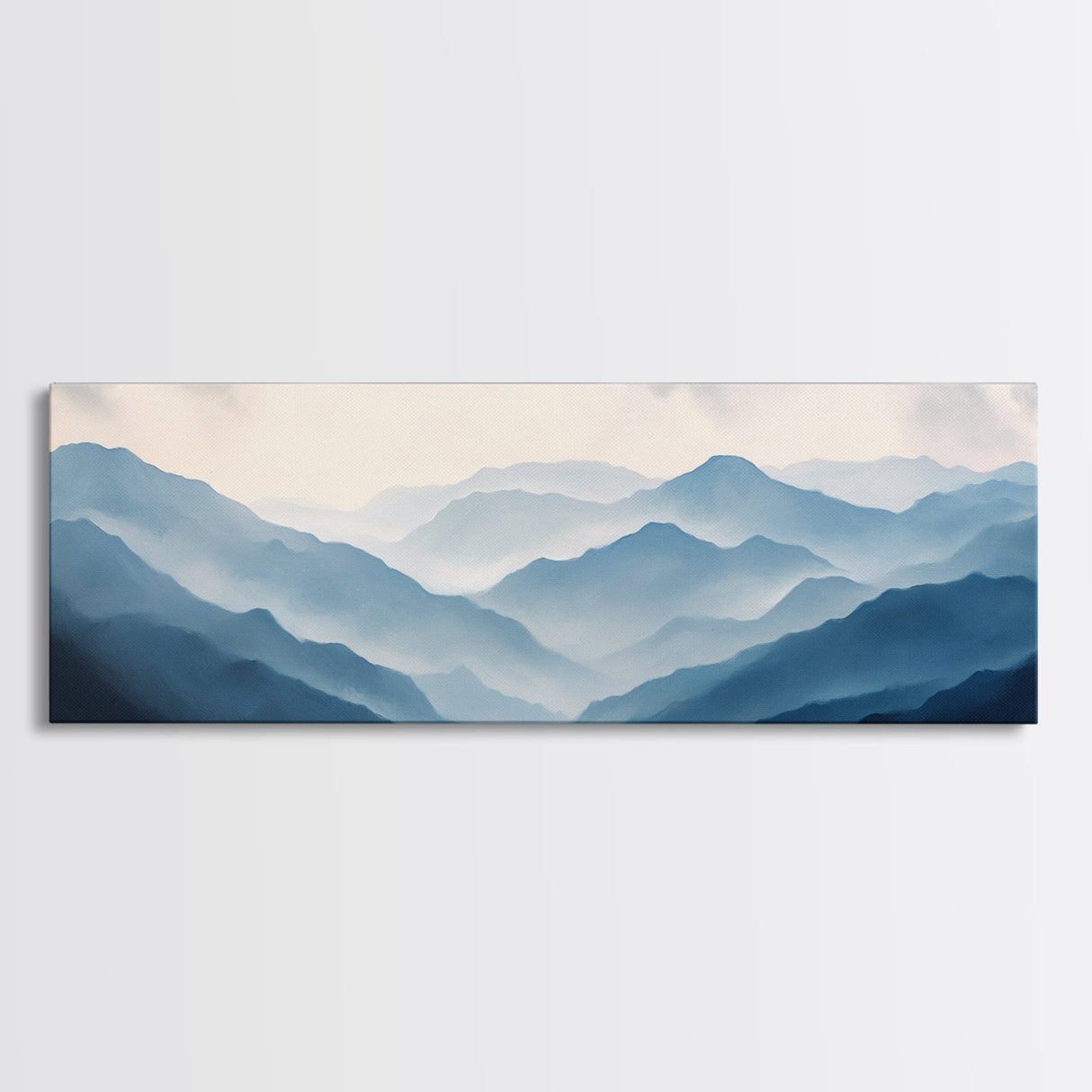 Panoramic Blue Ridge Mountains, Fog Over The Mountains Canvas Print, Wood Framed Wall Art, Mood Setting Home Decor, Moody Art, Landscape