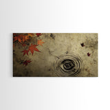 Rain Drops In The Fall, Framed Canvas Print, Thought Provoking Wall Art, Wabi Sabi Style Boho Minimalist Wall Art - Reflections
