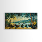 Mural of Kerala Framed Canvas Print, Jaipur Art, Indian Wall Art, Garden Wall Art, Botanical Wall Art, Colorful Wall Art, Kerala Painting