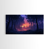 Dark Fantasy Forest Wall Art, Framed Canvas Print, Landscape Painting Print, Moody Home Decor, Landscape Wall Art, Living Room Decor