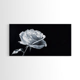 Large White Rose Painting Canvas Print, Flower Painting, Floral Decor, Moody Centerpiece Painting, Above Mantle Wall Art, Above Sofa Wall Art