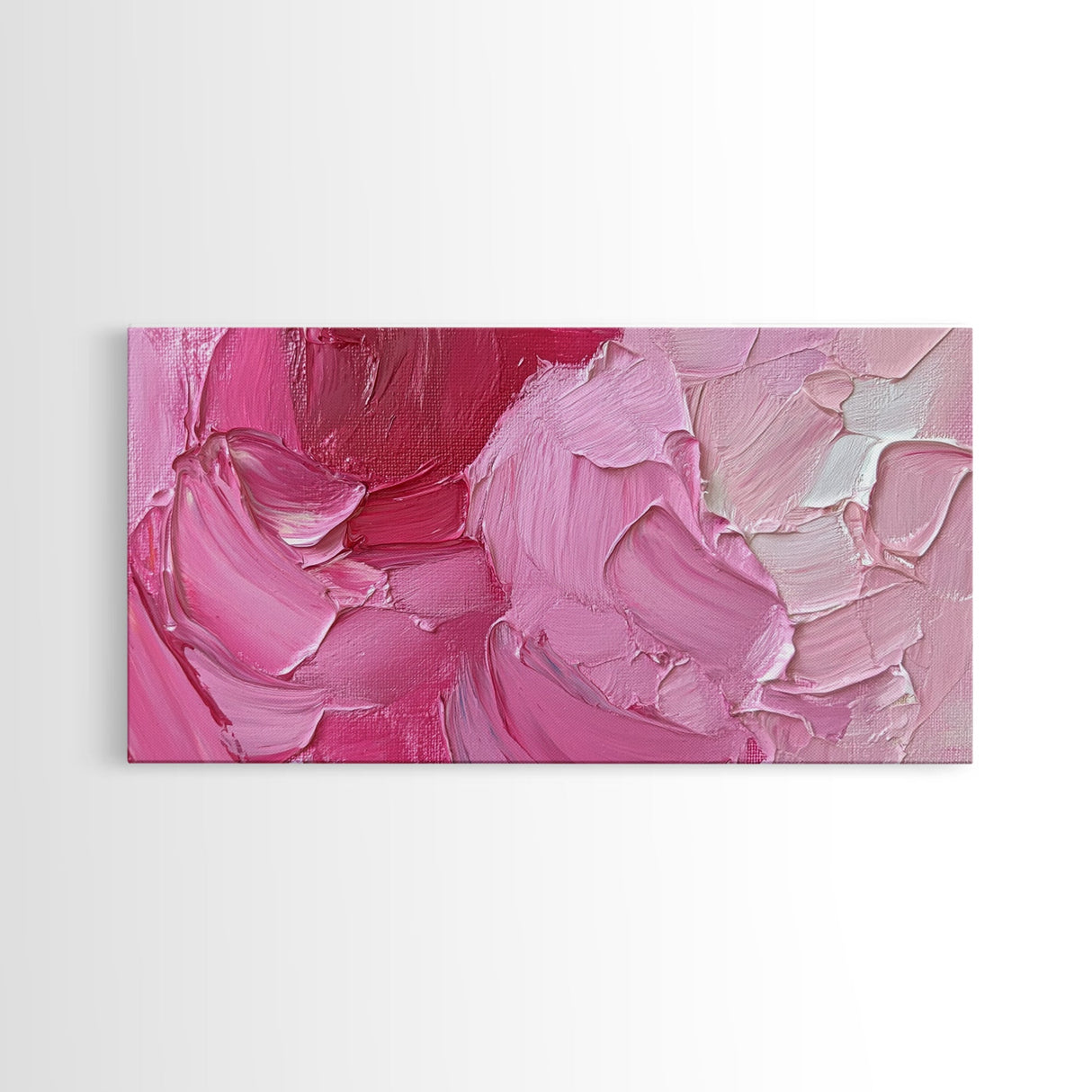 Pink Brush Strokes Framed Canvas Print - Modern Wall Are - Preppy Home Decor - She Shed Wall Art
