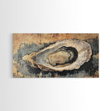 Oyster Shell Painting Canvas Print, Boho Nautical Decor, Coastal Wall Art, Framed Canvas Print, Minimalist Oyster Painting, Nautical Wall Art