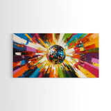 Disco Ball Painting Canvas Print, Funky Wall Art, Disco Ball Art, Disco Ball Print, Mirrorball Poster, Disco Poster, Music Room Decor