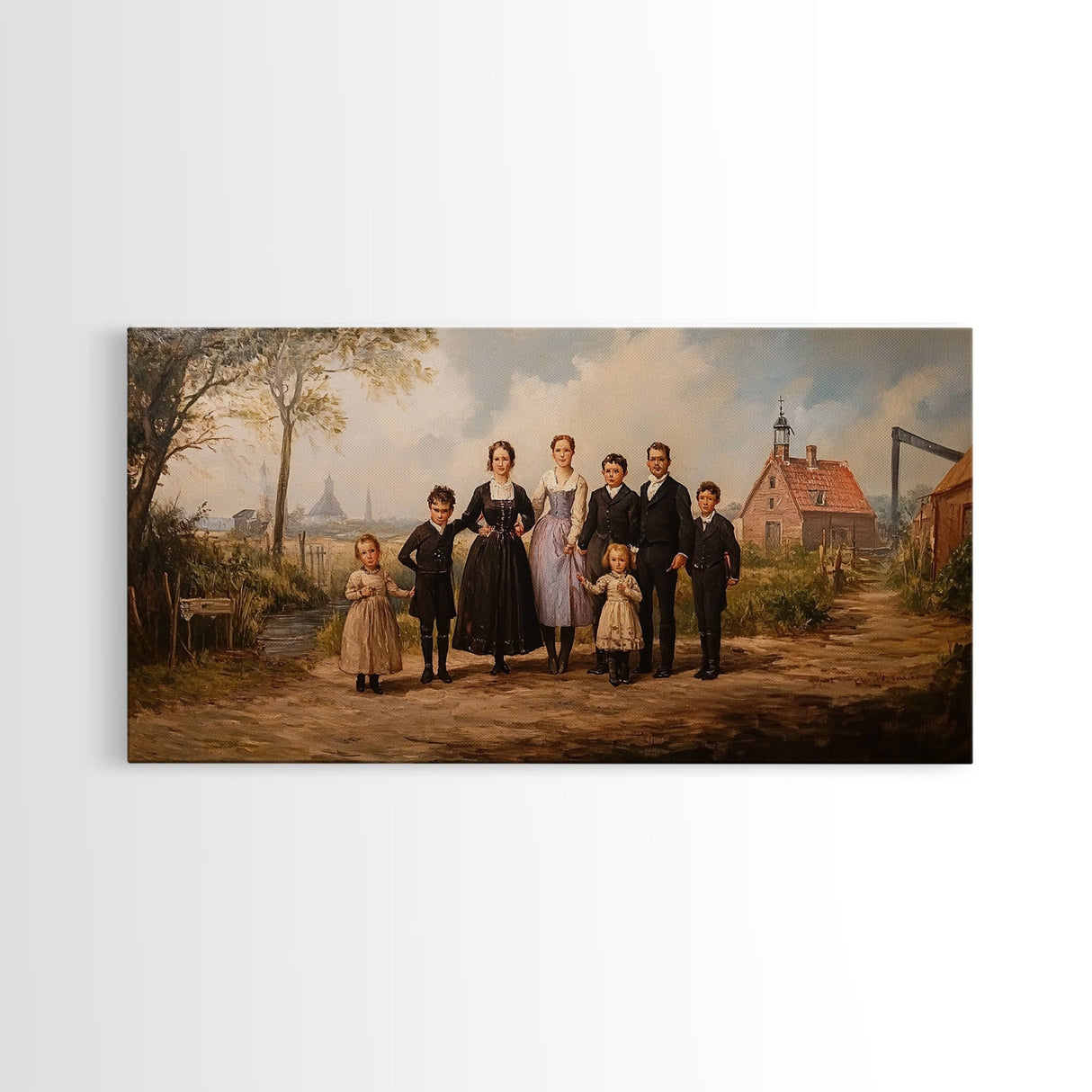 Dutch Family Painting Canvas Print, Funky Wall Art, Dutch Family Wall, Dutch Style Art