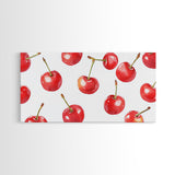 Preppy Cherry Wall Art Framed Canvas Print - Kitchen Wall Art - Dining Room Wall Art - Loft Decor - Cute Wall Art - Cutesy Home Decor