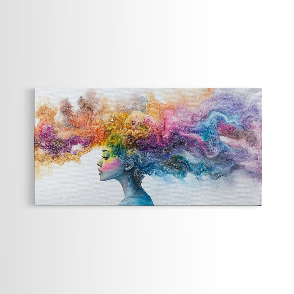 Mind Blowing Abstract Art - Framed Canvas Print - Gift For Her - Colorful Rainbow Art
