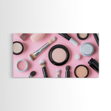 Retro Preppy Makeup Canvas Print, Makeup Art, Makeup Painting, Dorm Room Wall Art