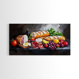 Kitchen Wall Art, Painting of a Charcuterie Board, Kitchen Decor, Modern Art, Food Still Life, Food Oil Painting, Kitchen Painting