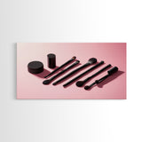 Makeup Brushes Framed Canvas Print - Makeup Wall Art - Preppy Dorm Room Decor - Makeup Painting